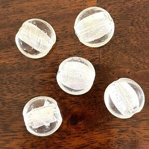 As Low As $2 Crystal Clear Silver Lined Handmade Lampwork Lentil Beads (5)